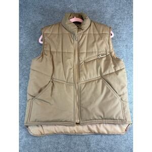 Women's Quilted Tan Puffer Vest Jacket